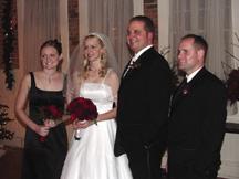 Devin and Stephanie, with maid of honor and best man